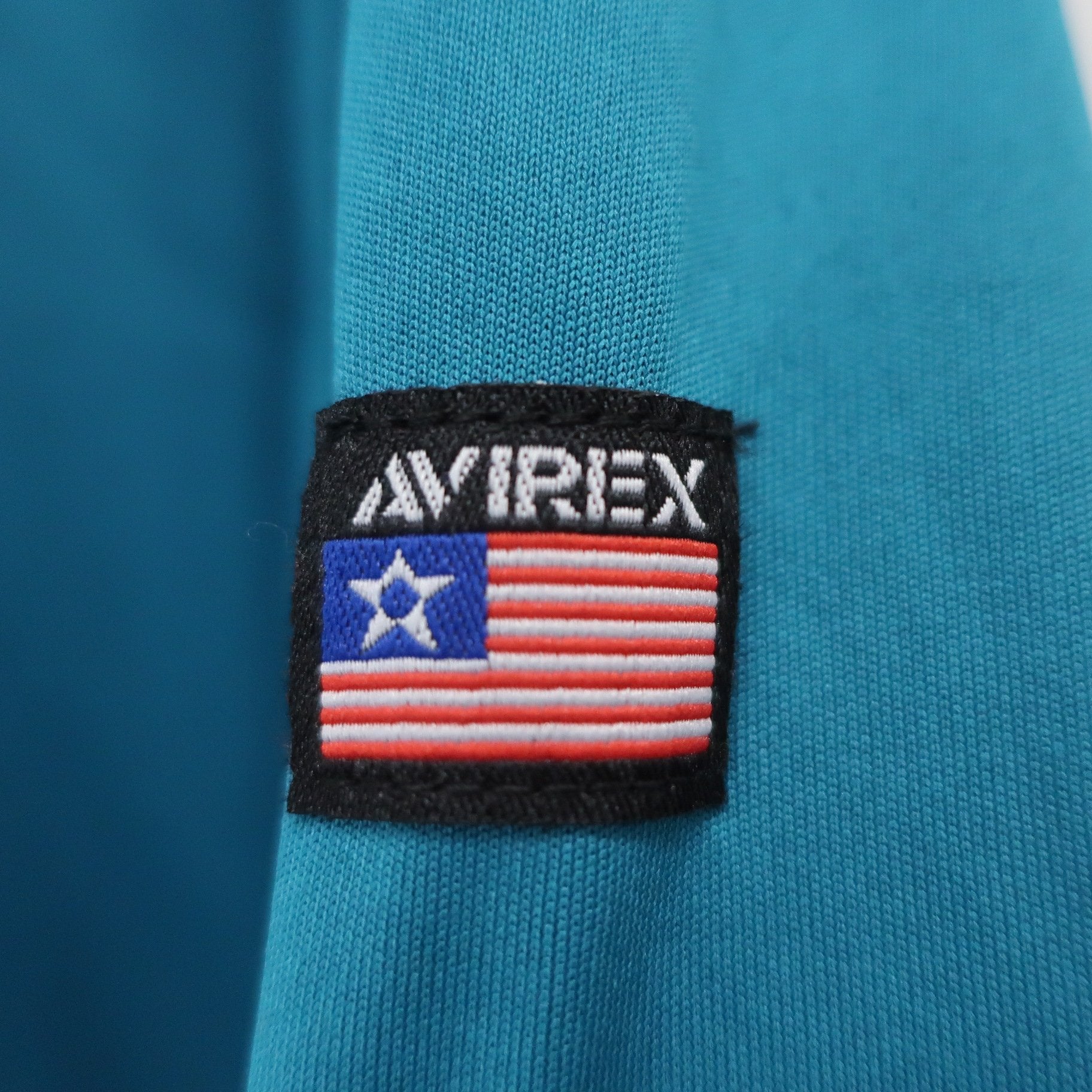 AVIREX 長袖モックネックシャツ エメラルドグリーン メンズ M A