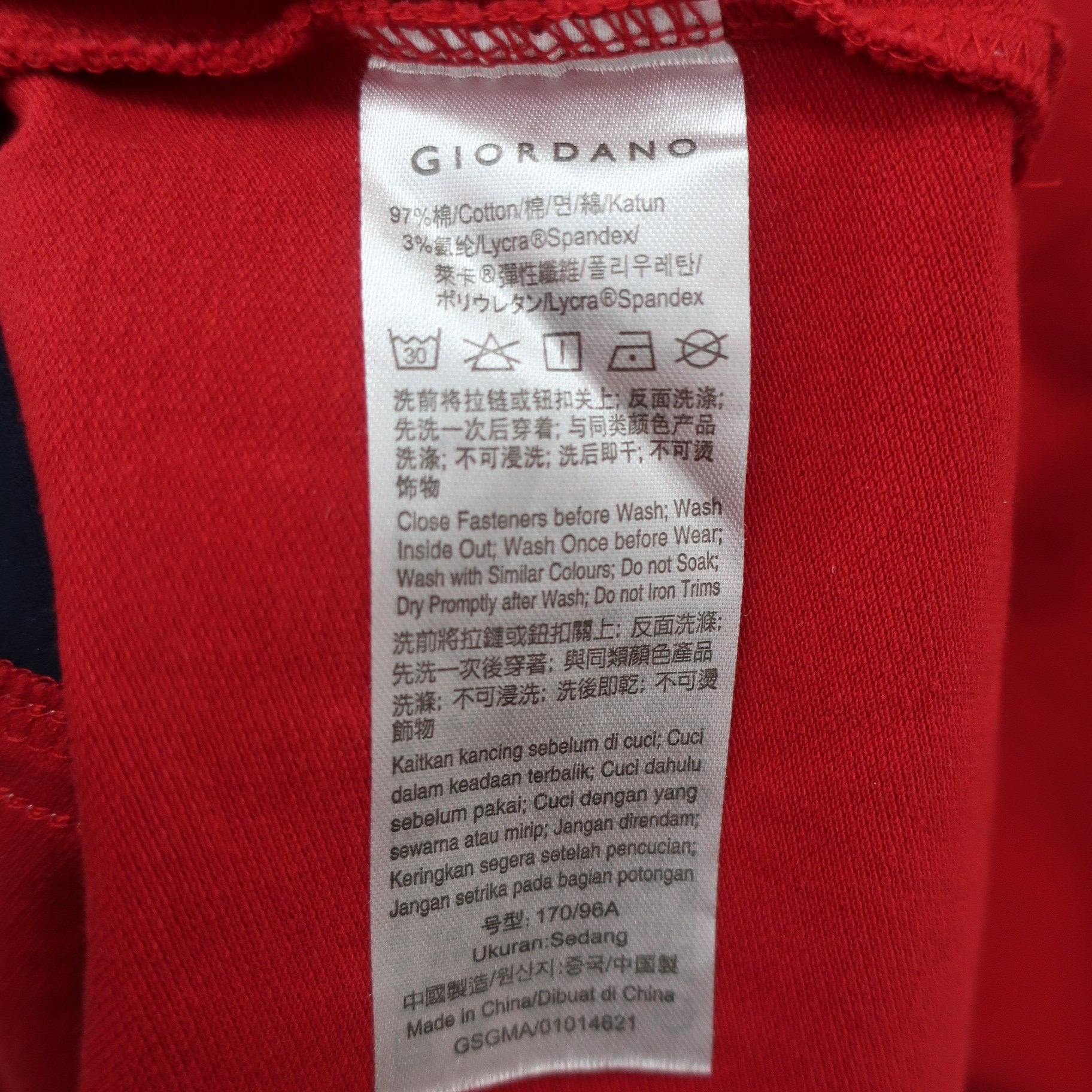 GIORDANO(ジョルダーノ) ポロシャツ 赤 メンズ M B