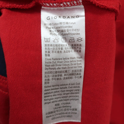 GIORDANO(ジョルダーノ) ポロシャツ 赤 メンズ M B