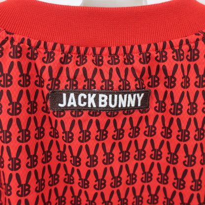 Jack Bunny(ジャックバニー) ハーフジップスニード 赤黒ロゴ柄 メンズ 6 262-0221001 A