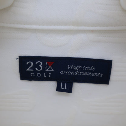 23区 GOLF(23区ゴルフ) 長袖ハーフジップシャツ 白 メンズ LL B
