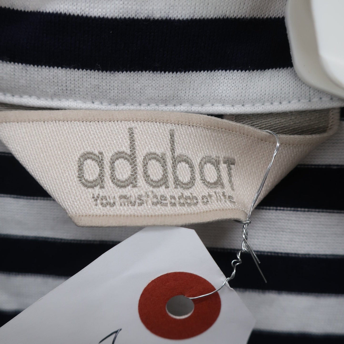adabat(アダバット) ポロシャツ 白ネイビーボーダー レディース 38 B