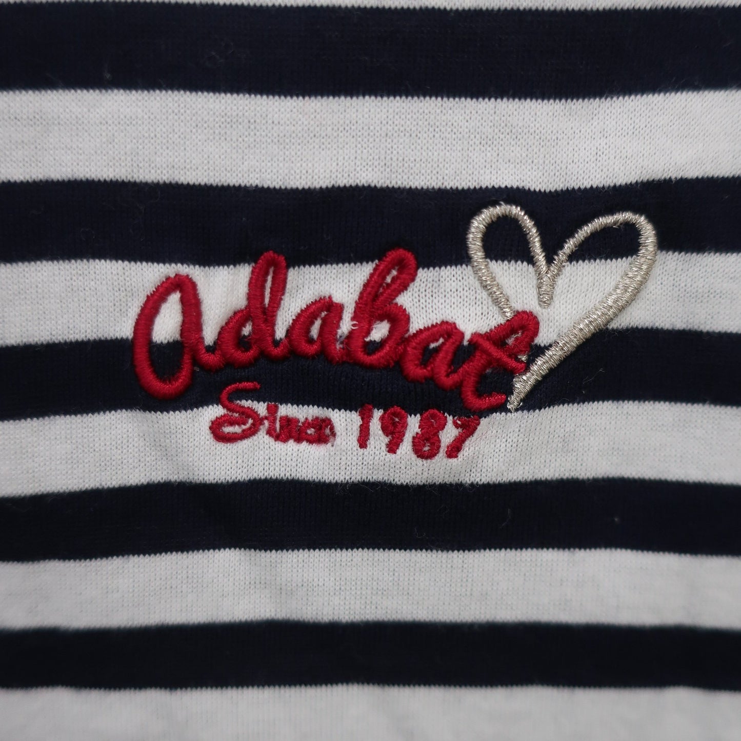 adabat(アダバット) ポロシャツ 白ネイビーボーダー レディース 38 B