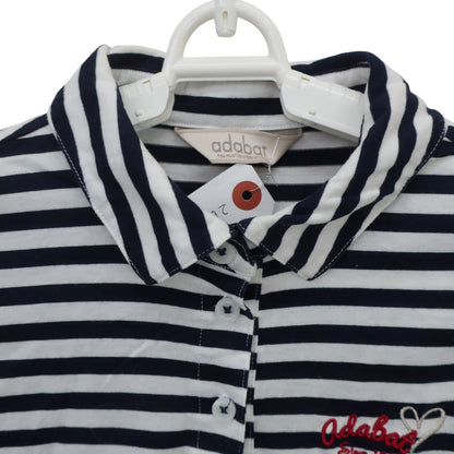 adabat(アダバット) ポロシャツ 白ネイビーボーダー レディース 38 B