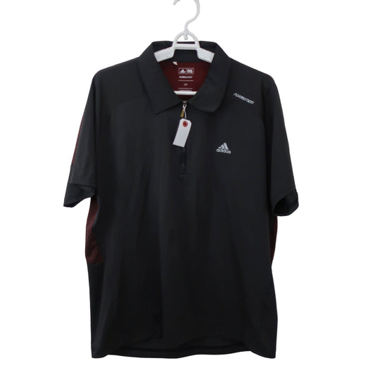 adidas(アディダス) ハーフジップポロシャツ 黒 メンズ L B