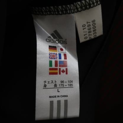 adidas(アディダス) ハーフジップポロシャツ 黒 メンズ L B