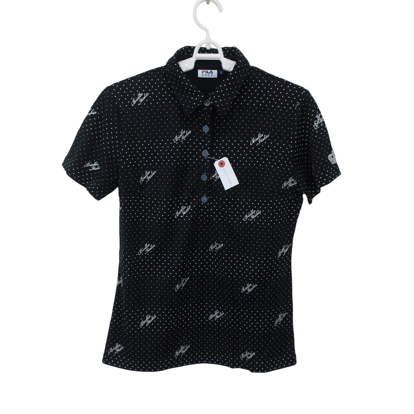 FILA GOLF(フィラゴルフ) ポロシャツ 黒白ドット柄 レディース L A