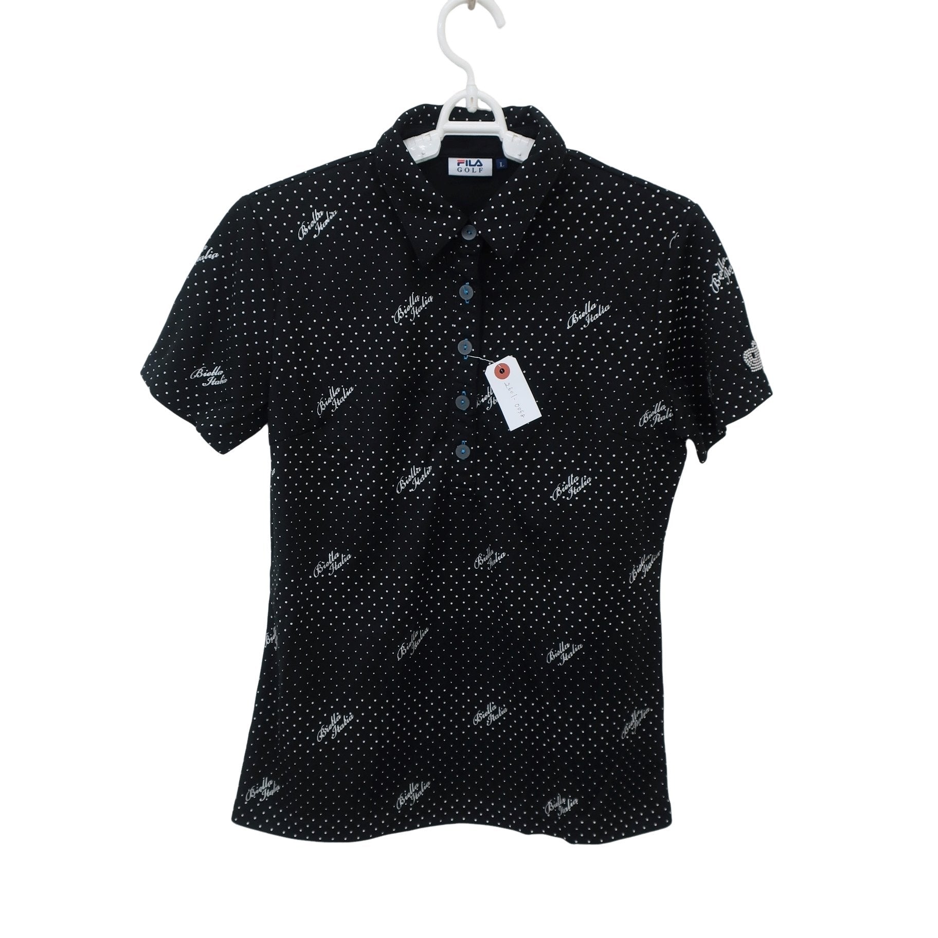 FILA GOLF(フィラゴルフ) ポロシャツ 黒白ドット柄 レディース L A
