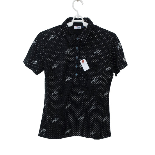 FILA GOLF(フィラゴルフ) ポロシャツ 黒白ドット柄 レディース L A