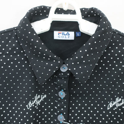 FILA GOLF(フィラゴルフ) ポロシャツ 黒白ドット柄 レディース L A