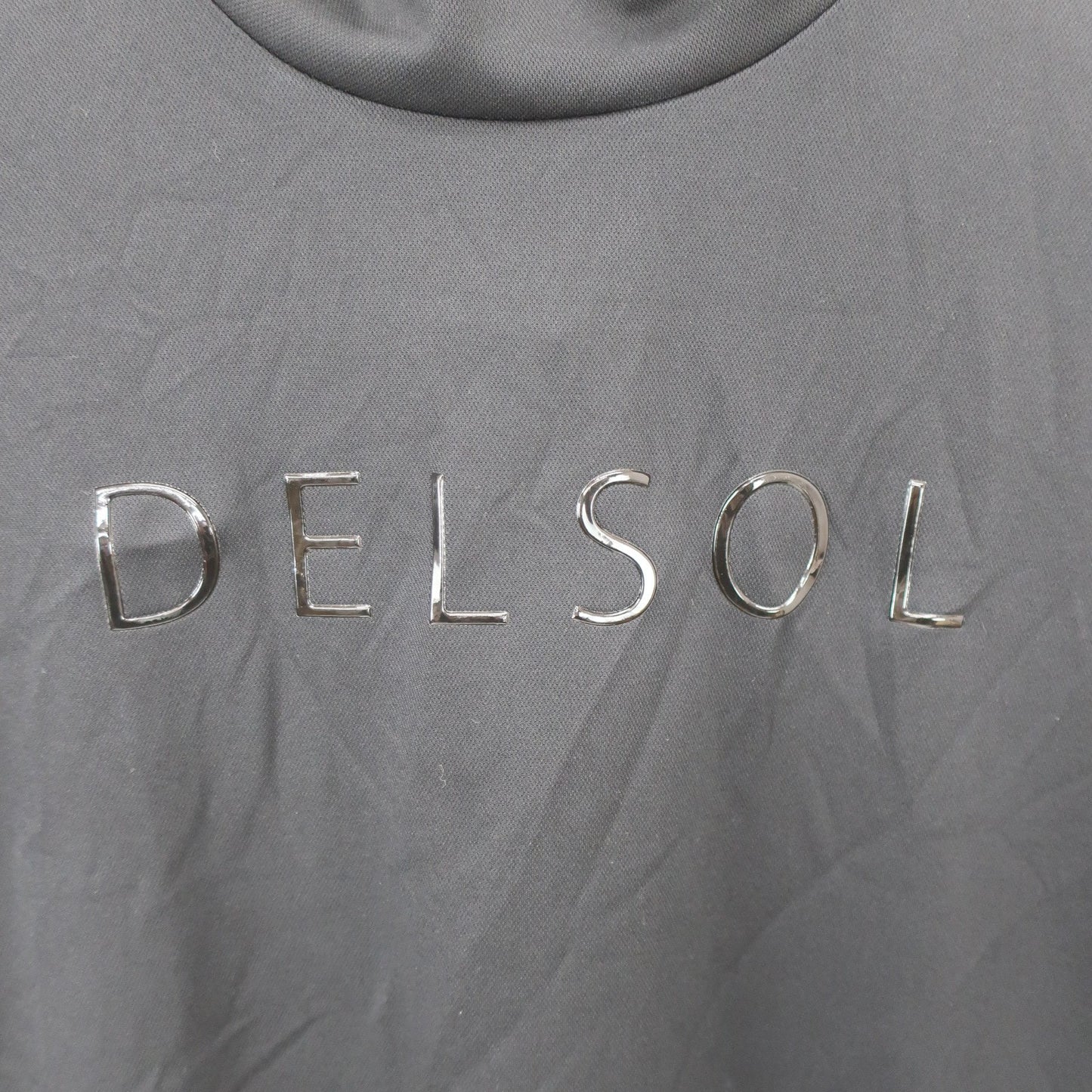 DELSOL(デルソル) 半袖モックネックシャツ 黒 レディース L A