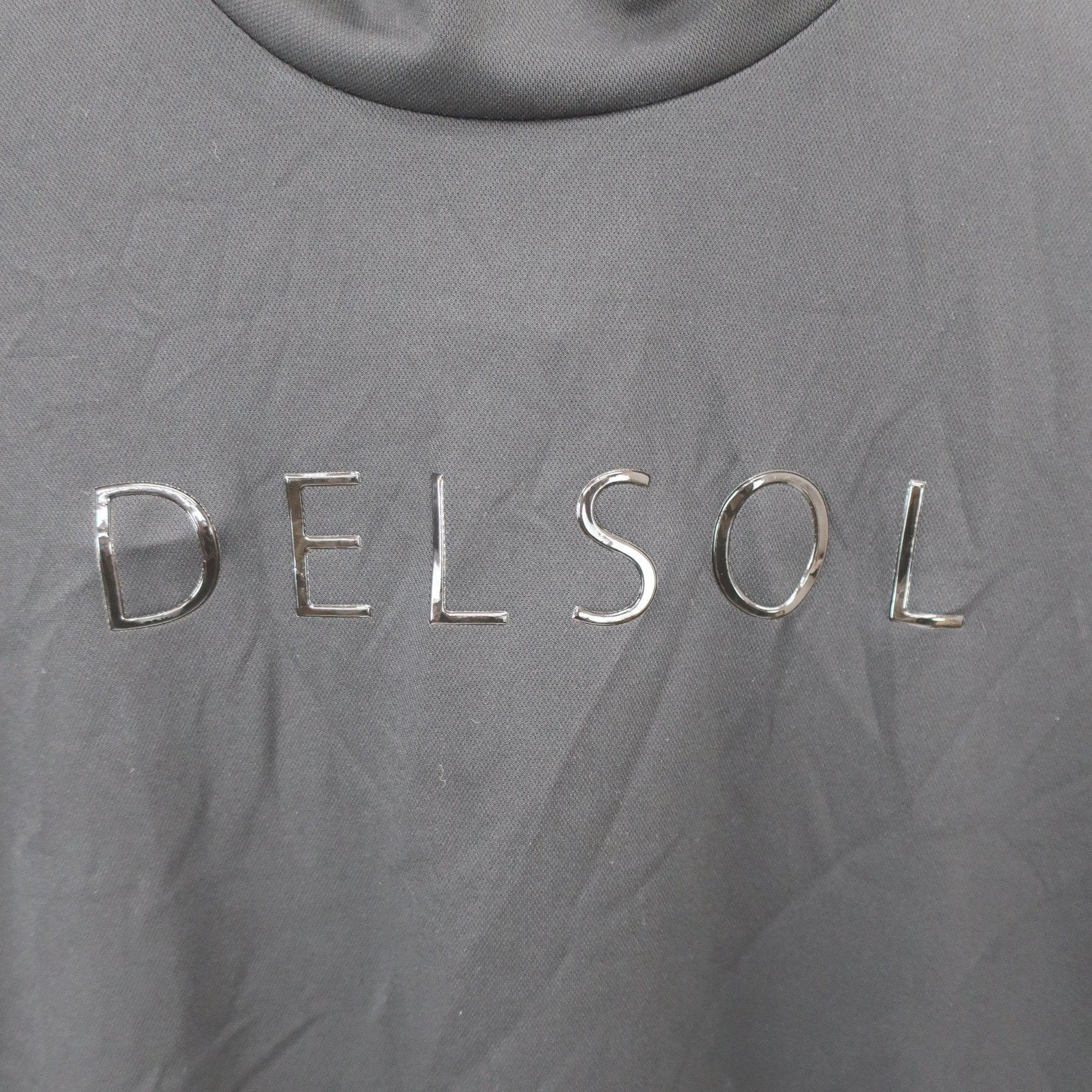 DELSOL(デルソル) 半袖モックネックシャツ 黒 レディース L A