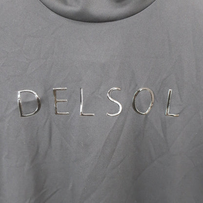 DELSOL(デルソル) 半袖モックネックシャツ 黒 レディース L A