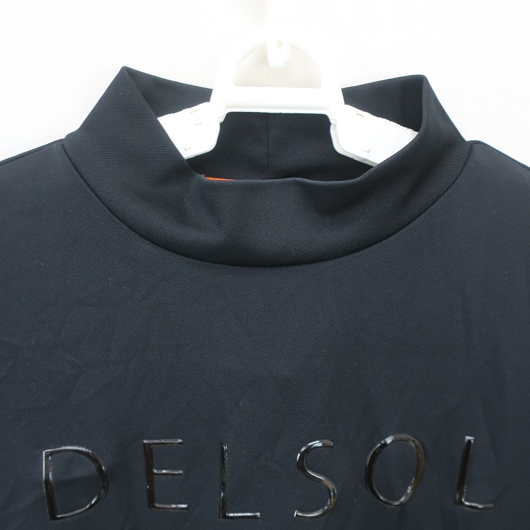 DELSOL(デルソル) 半袖モックネックシャツ 黒 レディース L A