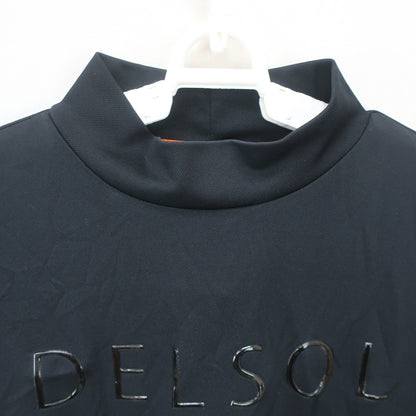 DELSOL(デルソル) 半袖モックネックシャツ 黒 レディース L A