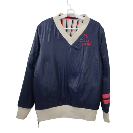 le coq sportif(ルコックスポルティフ) リバーシブルスニード ネイビー / 白ピンクネイビーストライプ メンズ LL B