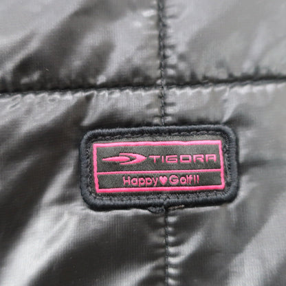 TIGORA(ティゴラ) 半袖中綿ナイロンワンピース 黒ピンク レディース L A