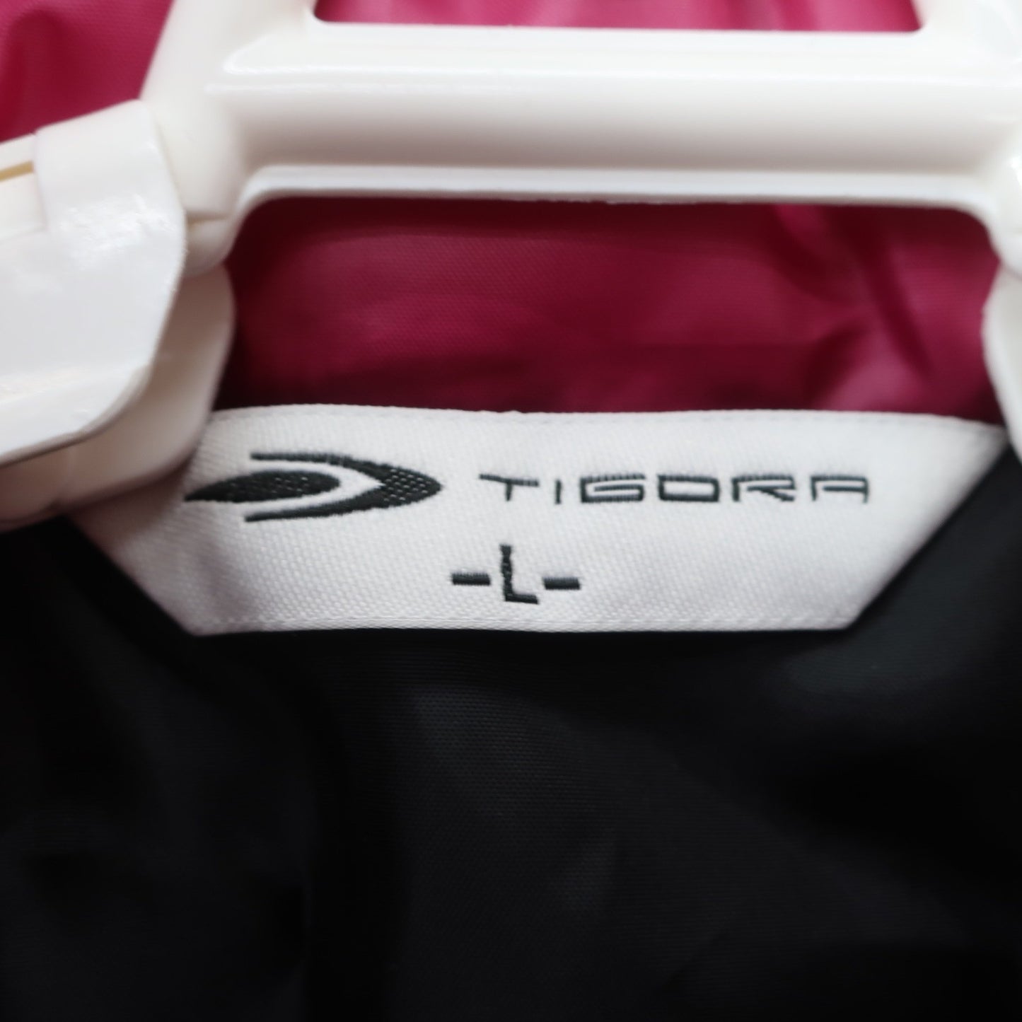 TIGORA(ティゴラ) 半袖中綿ナイロンワンピース 黒ピンク レディース L A