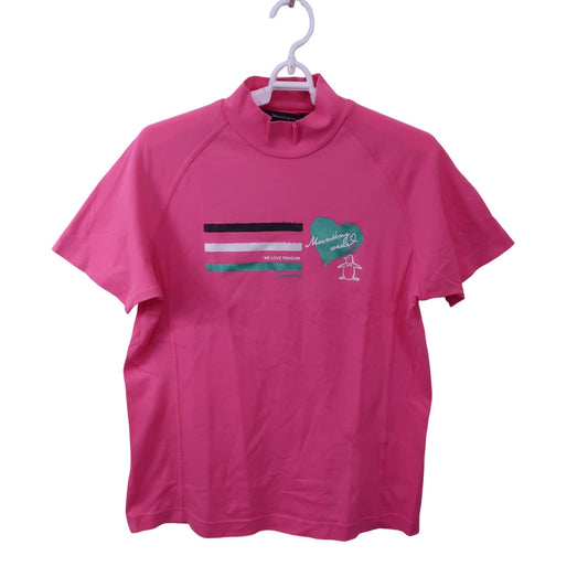 Munsingwear(マンシングウェア) 半袖モックネックシャツ ピンク レディース L A