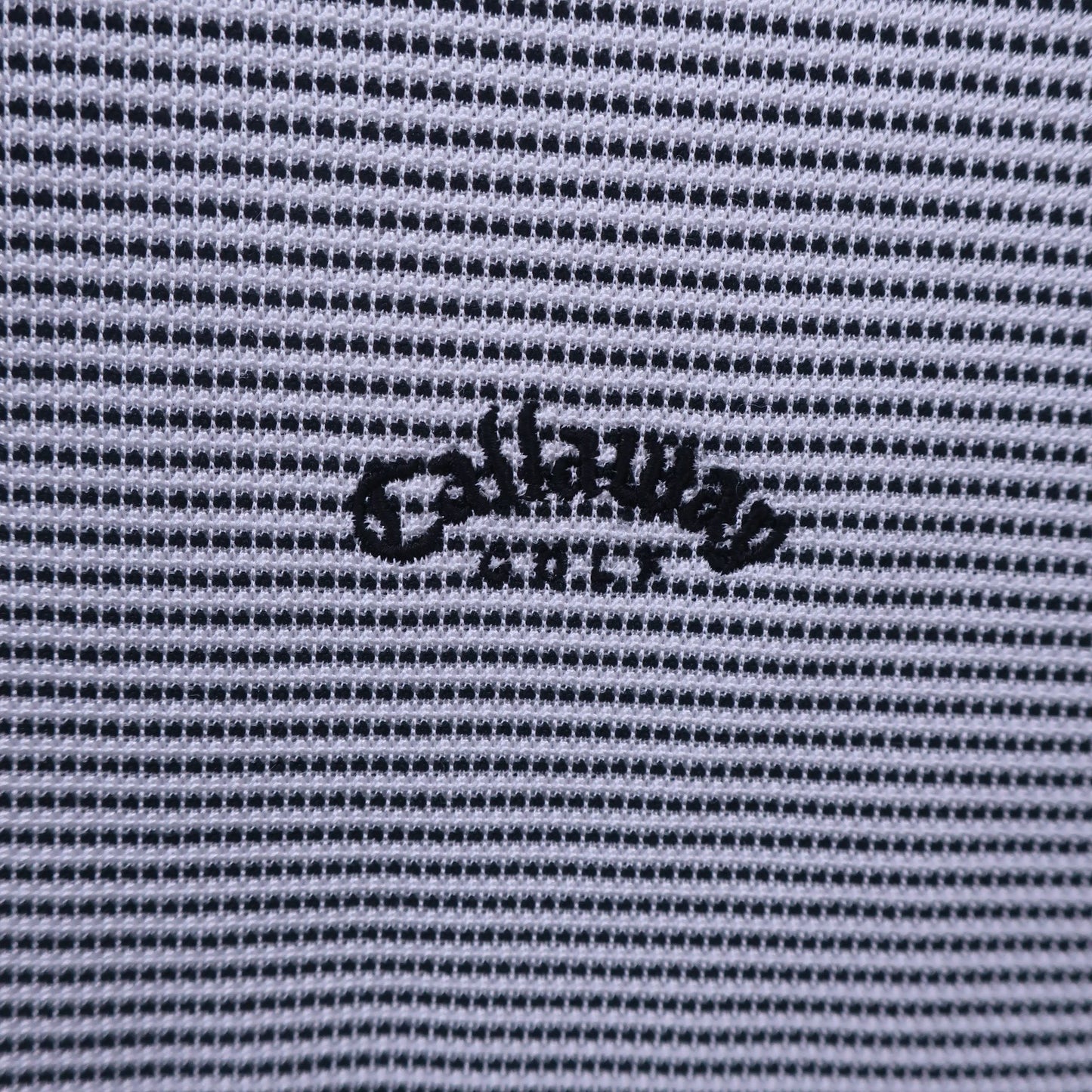 Callaway(キャロウェイ) 半袖モックネックシャツ 白黒ボーダー レディース L 241-155814 A