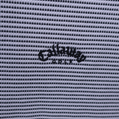 Callaway(キャロウェイ) 半袖モックネックシャツ 白黒ボーダー レディース L 241-155814 A