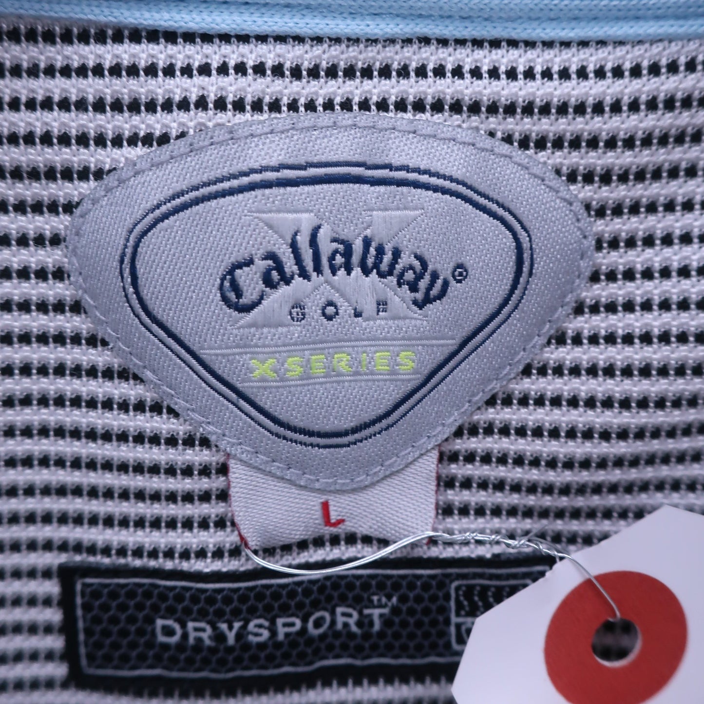 Callaway(キャロウェイ) 半袖モックネックシャツ 白黒ボーダー レディース L 241-155814 A