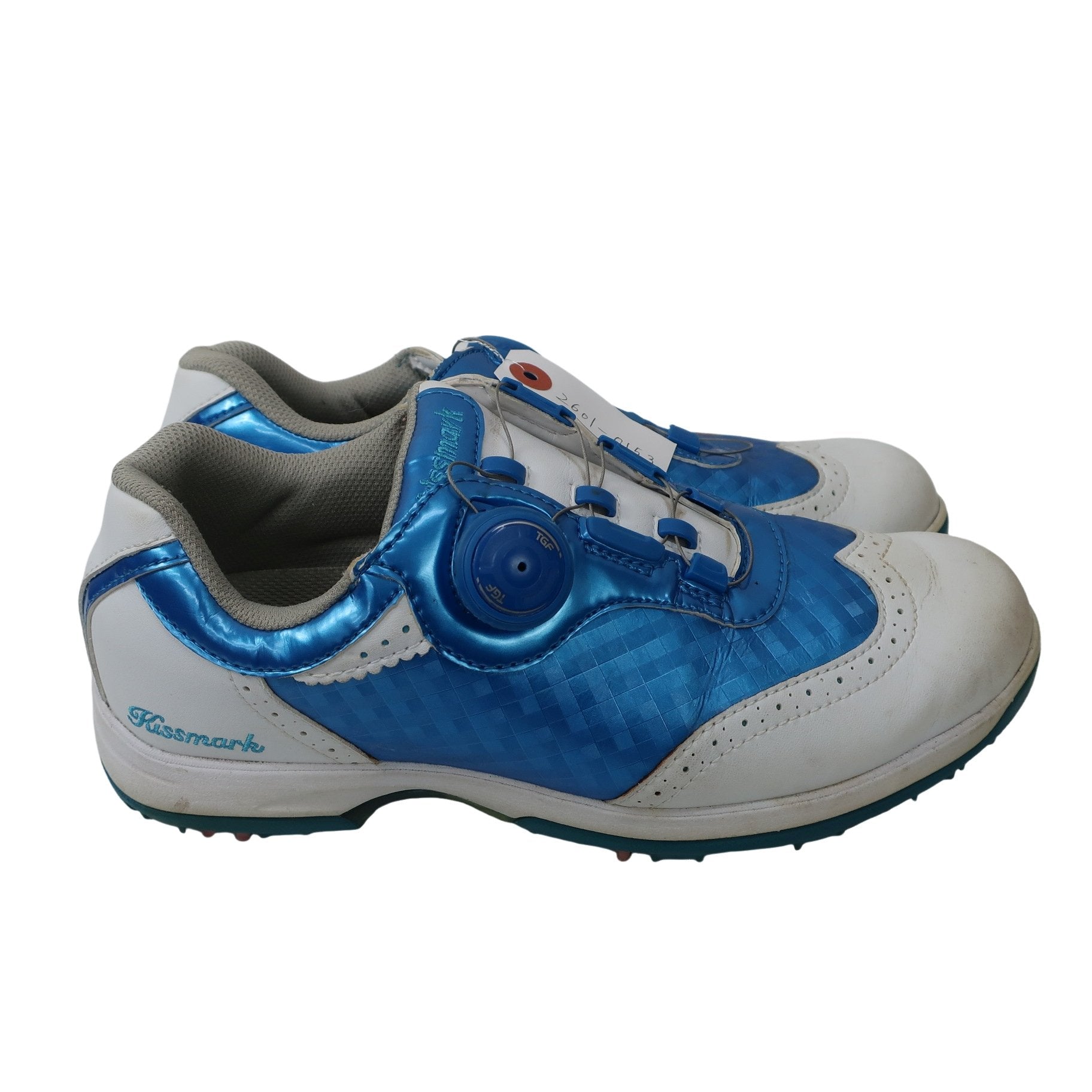 kissmark Golf(キスマークゴルフ) ダイヤル式ゴルフシューズ 水色白 レディース 24.5cm KM-OS203 B