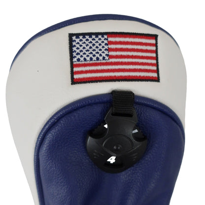 1 ヘッドカバー 白USA柄 FW用 A