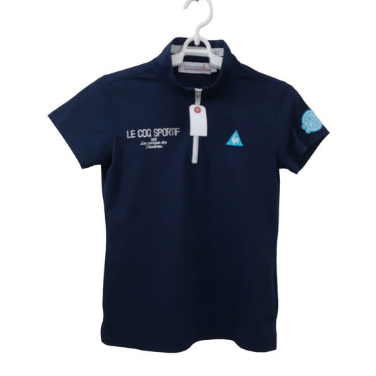 le coq sportif(ルコックスポルティフ) 半袖ハーフジップシャツ ネイビー レディース S A