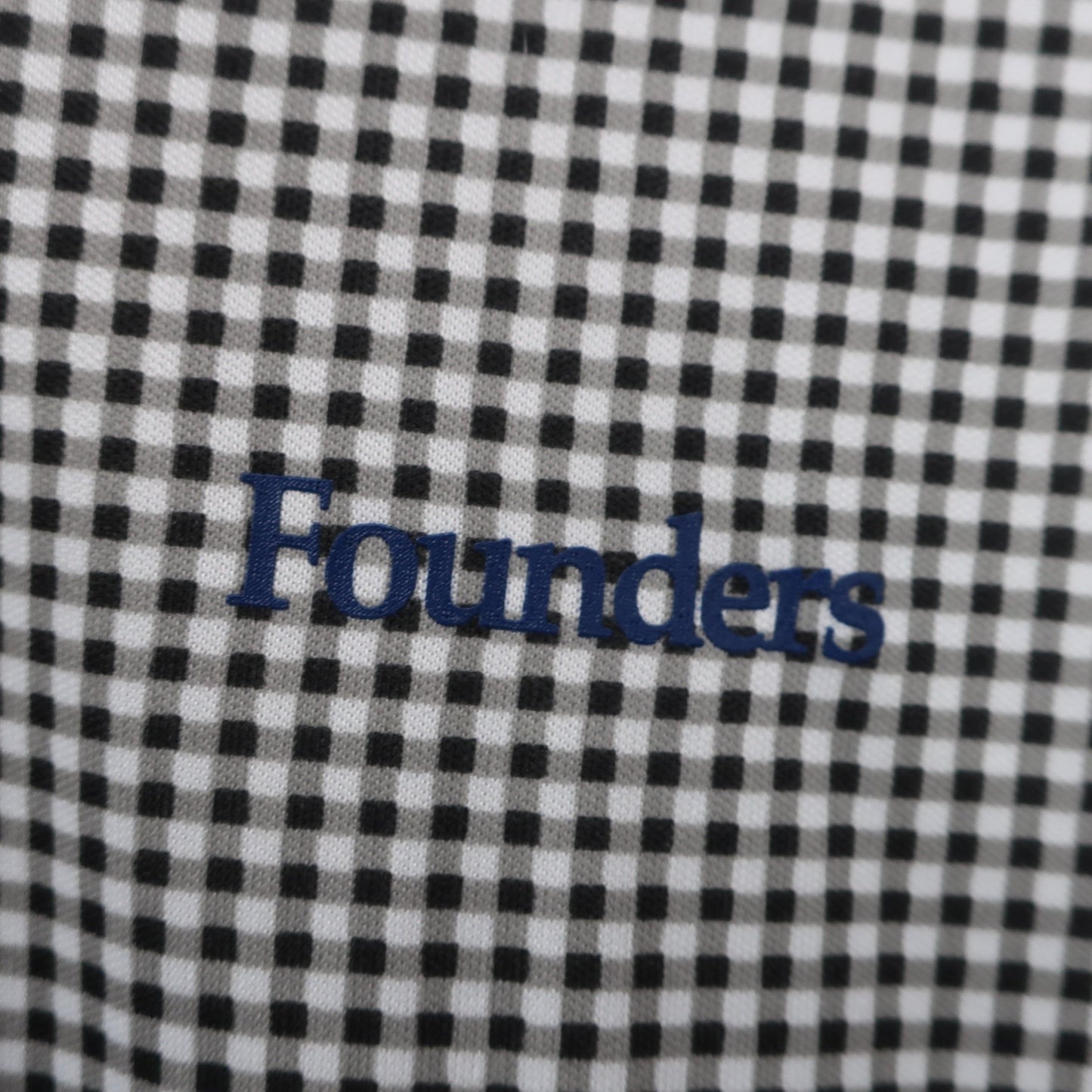 Founders Club(ファウンダース) ポロシャツ 白黒チェック メンズ O A