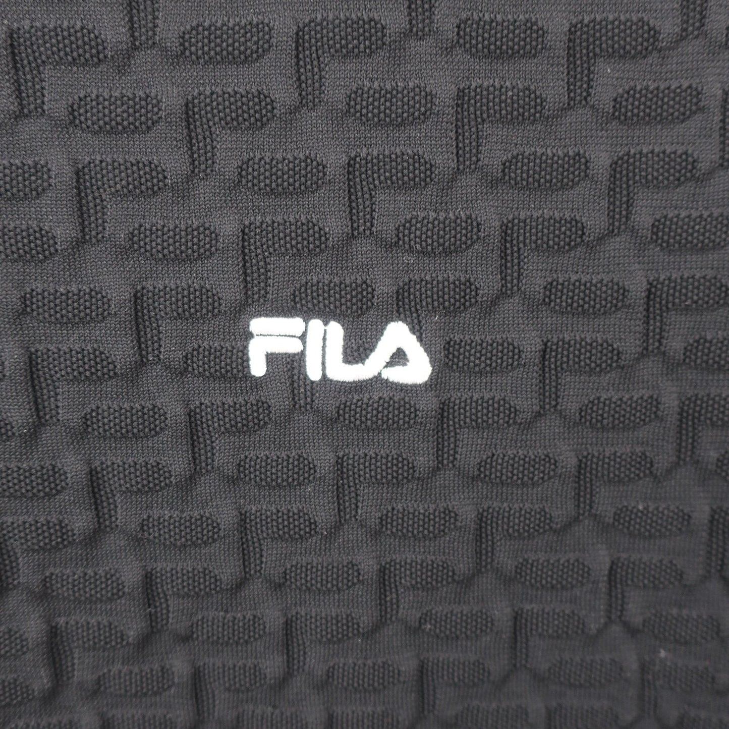 FILA GOLF(フィラゴルフ) 半袖ニットワンピース 黒白 レディース L A