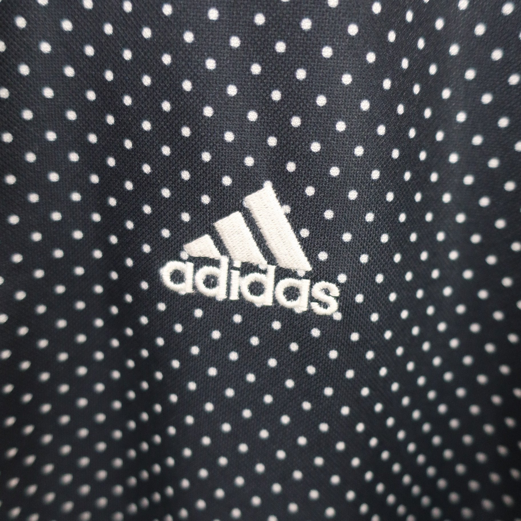 adidas(アディダス) ポロシャツ 黒白ドット柄 メンズ L A