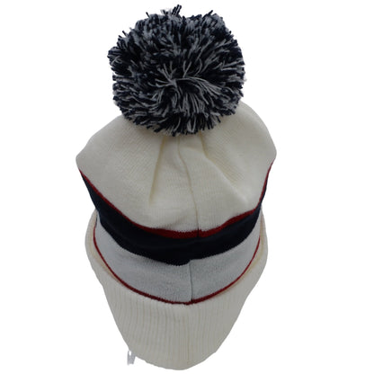 TOMMY HILFIGER GOLF(トミーヒルフィガーゴルフ) ニット帽 白ネイビー赤 レディース フリーサイズ A