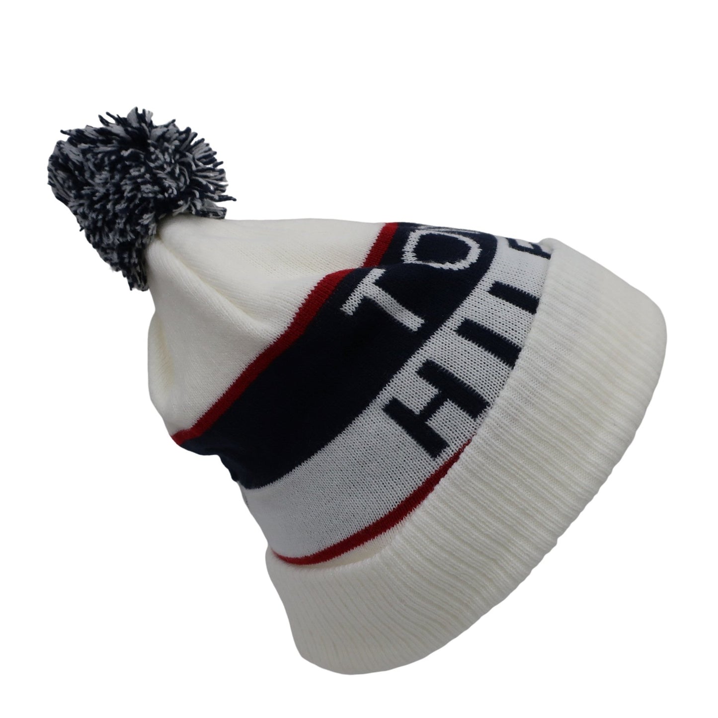 TOMMY HILFIGER GOLF(トミーヒルフィガーゴルフ) ニット帽 白ネイビー赤 レディース フリーサイズ A