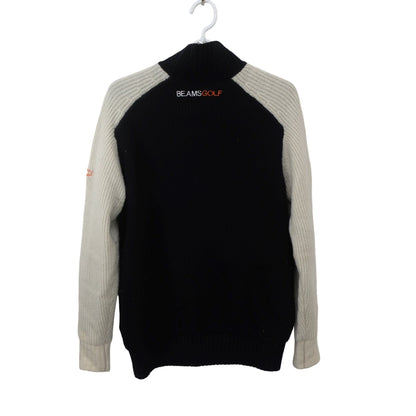 BEAMS GOLF(ビームスゴルフ) ニットジャケット 黒白 メンズ S B