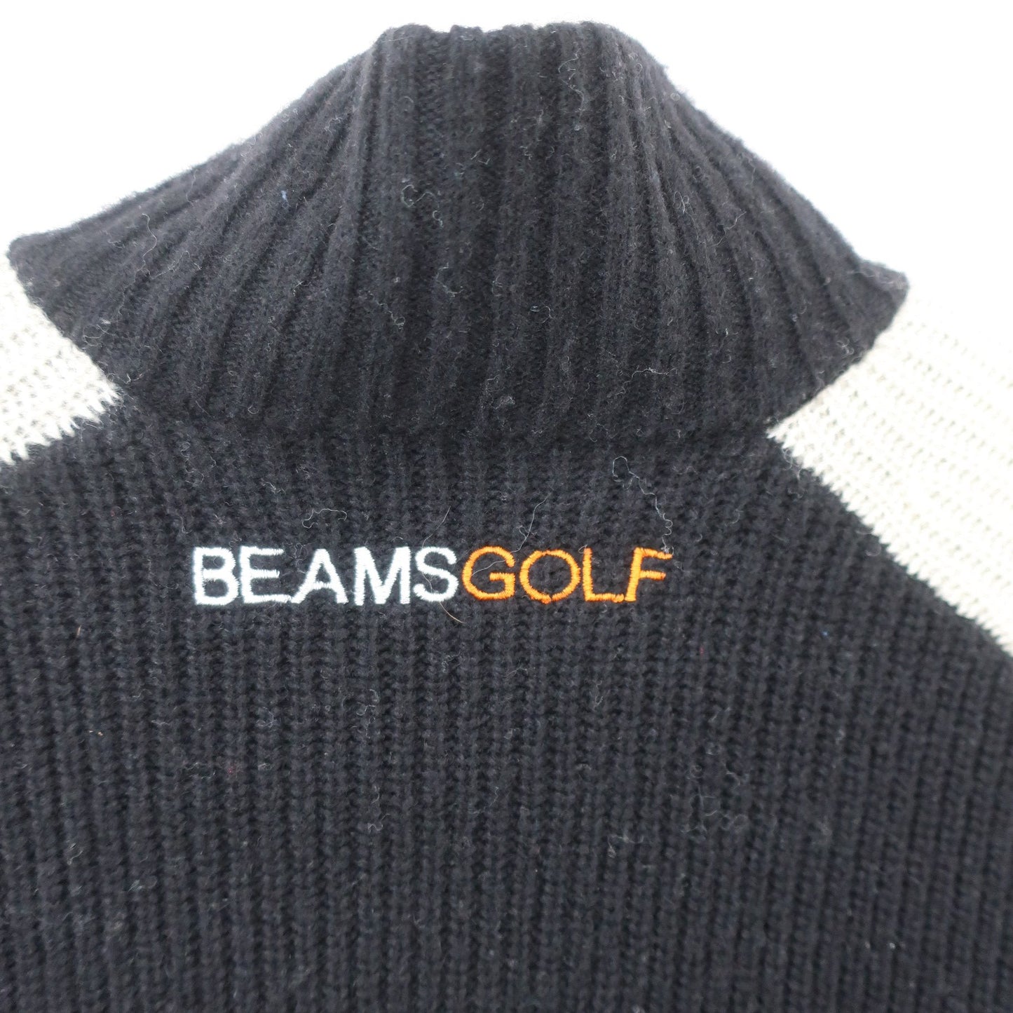 BEAMS GOLF(ビームスゴルフ) ニットジャケット 黒白 メンズ S B