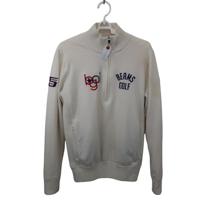 BEAMS GOLF(ビームスゴルフ) ハーフジップセーター 白 メンズ S B