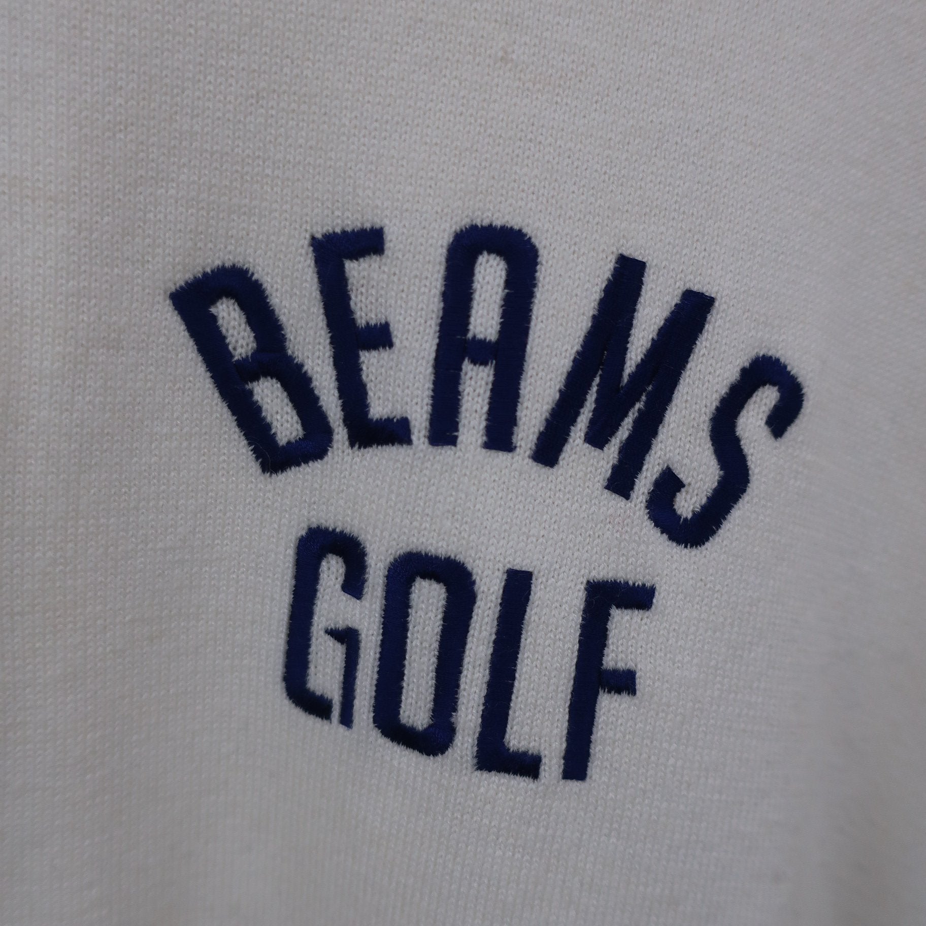 BEAMS GOLF(ビームスゴルフ) ハーフジップセーター 白 メンズ S B
