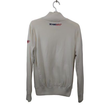 BEAMS GOLF(ビームスゴルフ) ハーフジップセーター 白 メンズ S B
