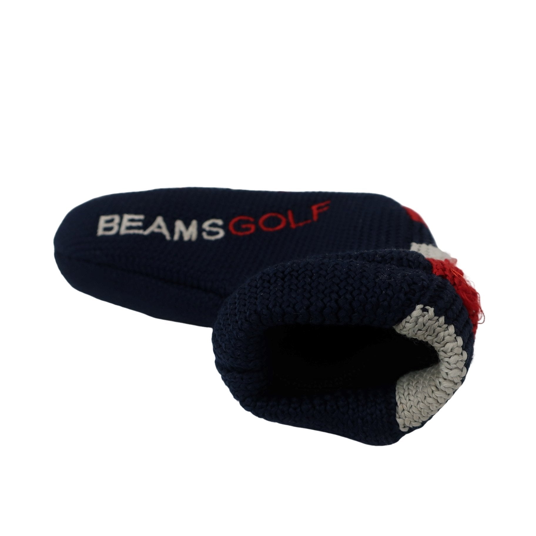 BEAMS GOLF1 パターカバー ネイビー白赤 ピン型 B