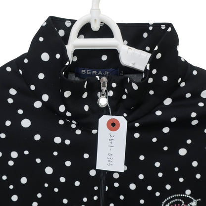 BERA Jr. GOLF(ベラジュニアゴルフ) ハーフジップシャツ 黒白ドット柄 レディース L A
