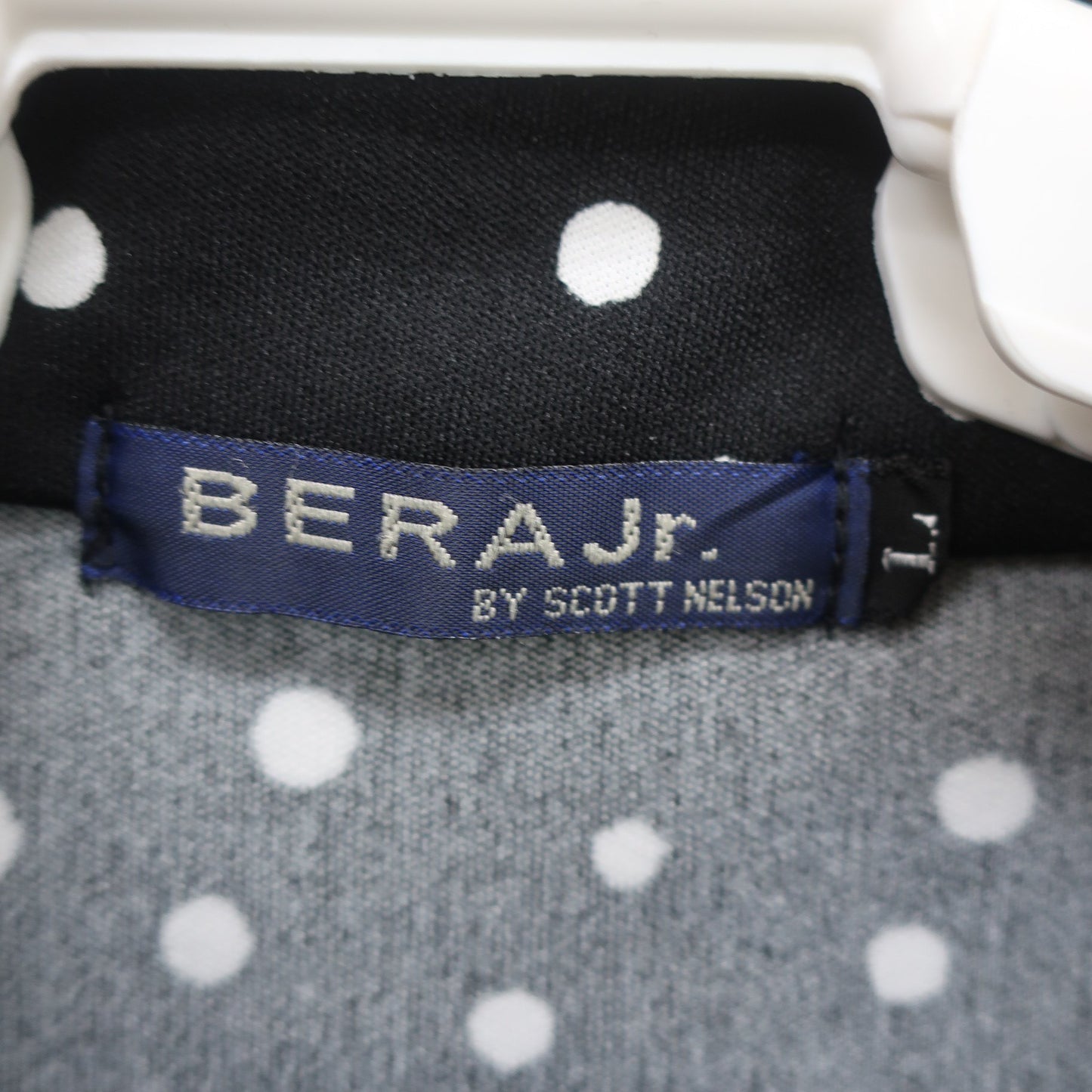 BERA Jr. GOLF(ベラジュニアゴルフ) ハーフジップシャツ 黒白ドット柄 レディース L A