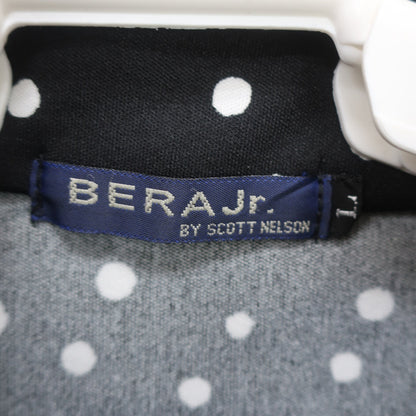 BERA Jr. GOLF(ベラジュニアゴルフ) ハーフジップシャツ 黒白ドット柄 レディース L A
