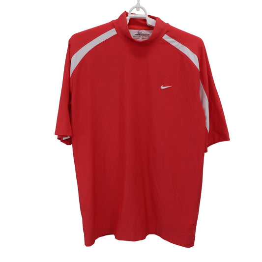 NIKE GOLF(ナイキゴルフ) 半袖モックネックシャツ 赤白 メンズ S B