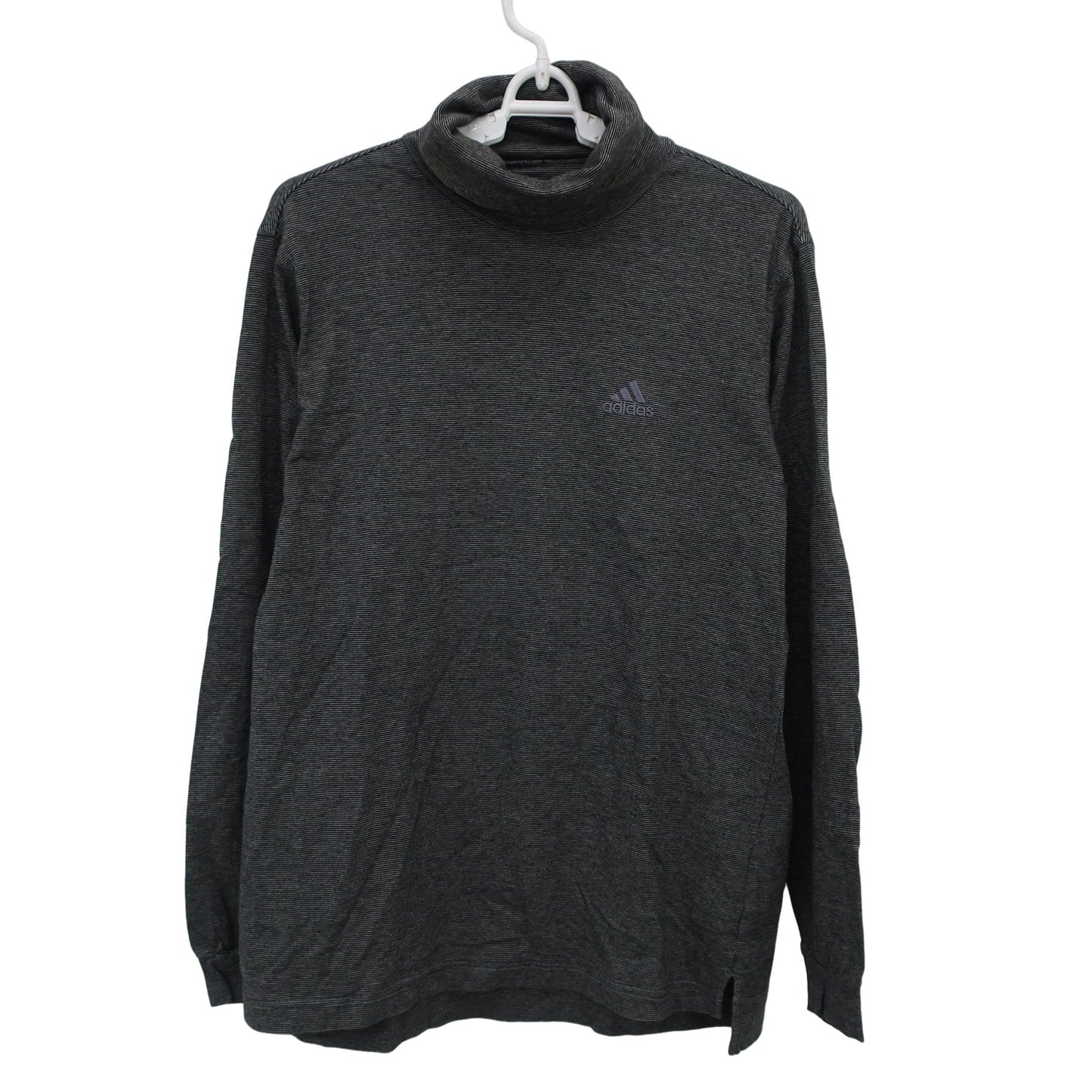 adidas(アディダス) ハイネックシャツ 黒系ボーダー メンズ S A