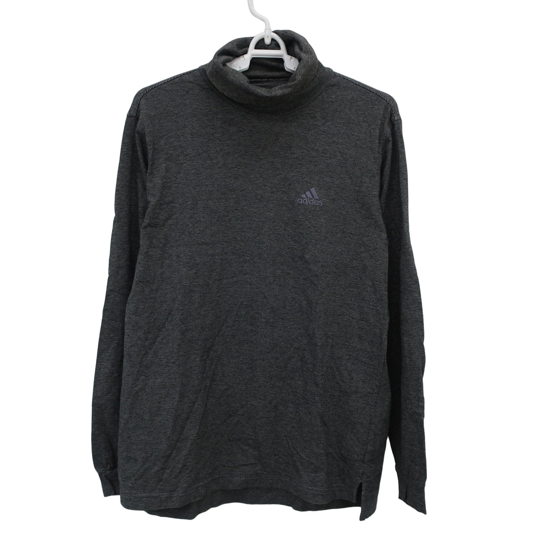 adidas(アディダス) ハイネックシャツ 黒系ボーダー メンズ S A