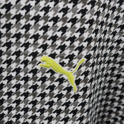 PUMA GOLF(プーマゴルフ) ポロシャツ 白黒グレー千鳥柄 メンズ L A