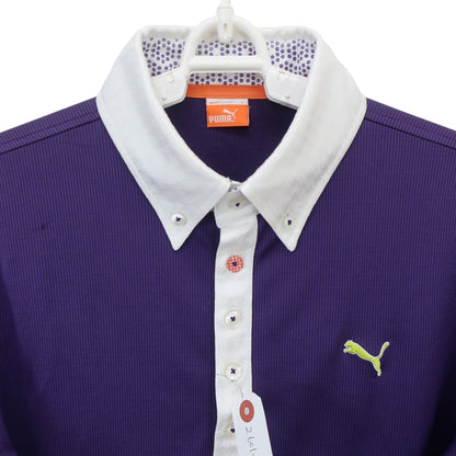 PUMA GOLF(プーマゴルフ) 長袖ポロシャツ 紫 メンズ L A