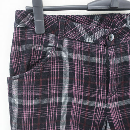 adidas1 パンツ 黒紫チェック レディース L A