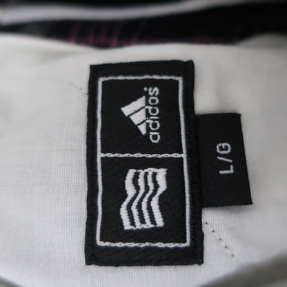 adidas1 パンツ 黒紫チェック レディース L A